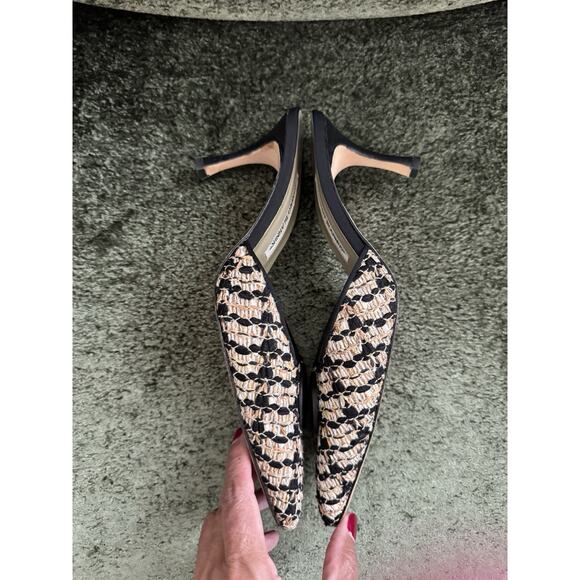 Manolo Blahnik Maysale Woven Buckle Mules – Size 39 Fits like an 8 - Picture 3 of 5